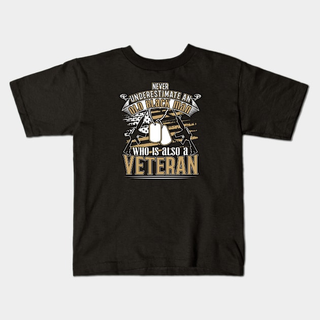 African American Military Veteran Black History Kids T-Shirt by stockwell315designs